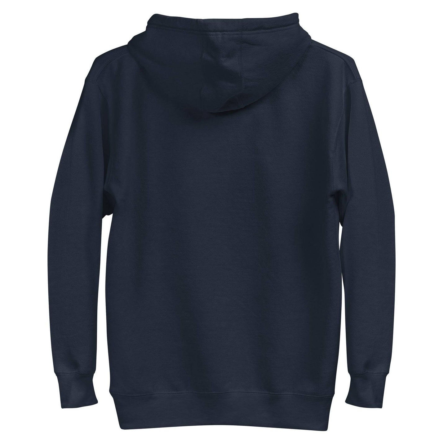 The Pridelity Gay Men Hoodie in Navy Blazer showcases a series of horizontal color blocks in shades of green, blue, and teal. The phrase "be yourself" is elegantly printed in light green on the right side of the color blocks. This hoodie also features a handy front pocket for added convenience.