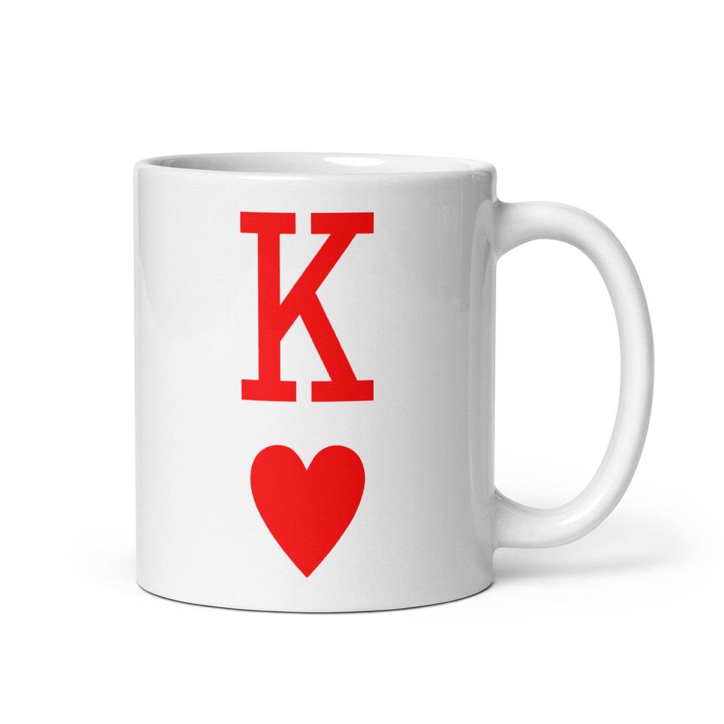 Part of Pridelity's top Pride collections for 2025, the King Of Hearts Mug showcases a striking bold red letter "K" above a heart symbol, making it an ideal gift for those who value love and individuality.