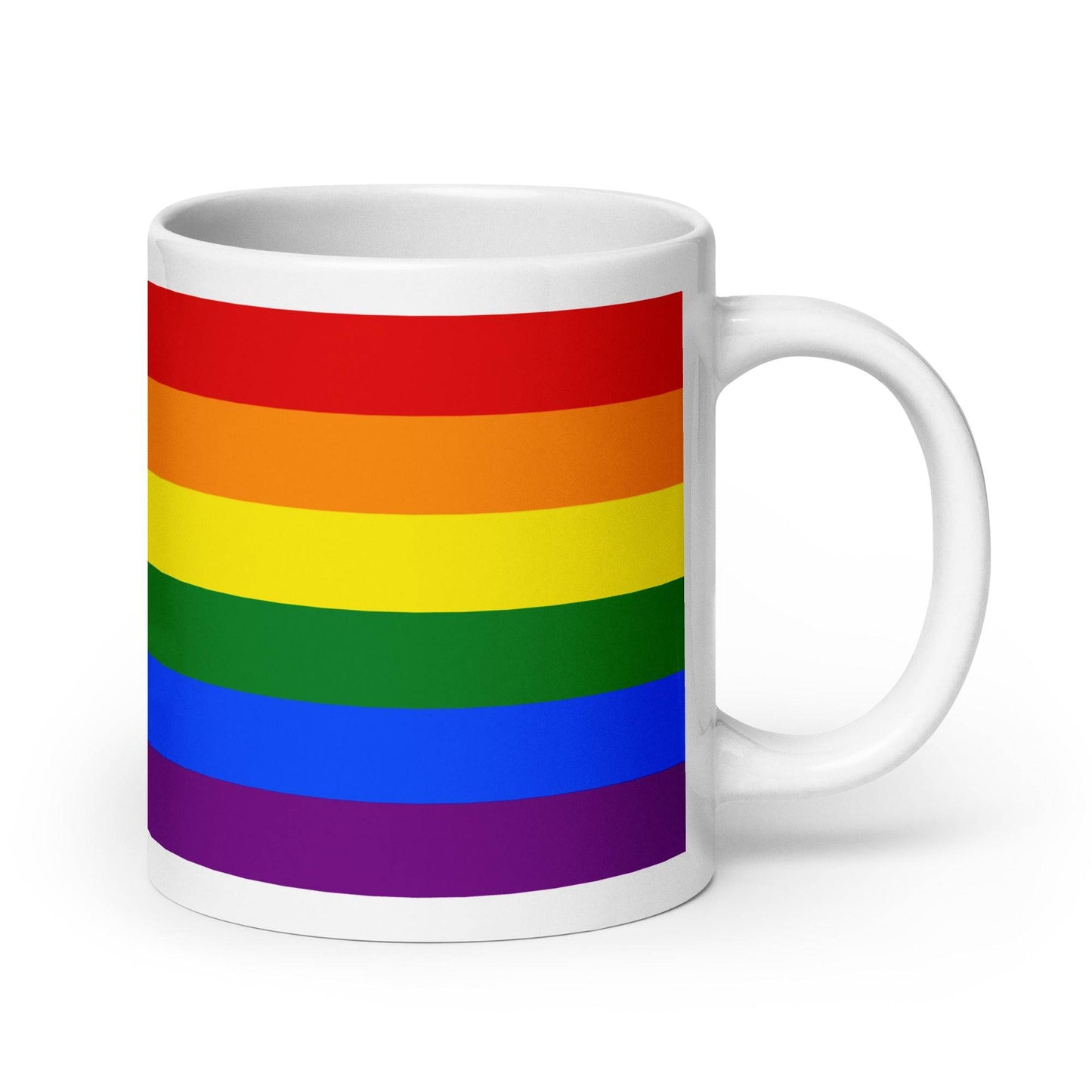Colorful Traditional Pride Mug with a bold rainbow design, ideal for adding a touch of pride to your kitchen or dining collection.
