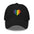 The Pride Heart Cap by Pridelity is a stylish black baseball cap adorned with a vibrant rainbow-colored heart design on the front, ideal for enhancing any pride outfit.