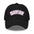 Introducing the Gay AF Cap by Pridelity: a stylish black cap that features "GAY AF" embroidered in white on a pink and white striped background, making it the perfect accessory to complement pride outfits.