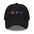 Introducing the Bisexual Hearts Cap by Pridelity, a black baseball cap from our Pride Collections featuring three embroidered hearts in a row on the front, colored pink, purple, and blue from left to right.