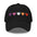 The Pridelity Lesbian Hearts Cap, in a vibrant pink hue, enhances pride outfits with its five embroidered hearts in shades of purple, lavender, white, orange, and red. Set against a plain background, this cap is the perfect accessory to celebrate love and diversity.