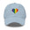 The Pride Heart Cap by Pridelity is a stylish black baseball cap adorned with a vibrant rainbow-colored heart design on the front, ideal for enhancing any pride outfit.