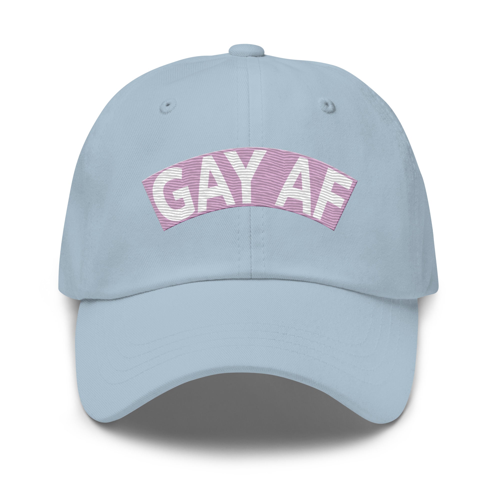 Introducing the Gay AF Cap by Pridelity: a stylish black cap that features 