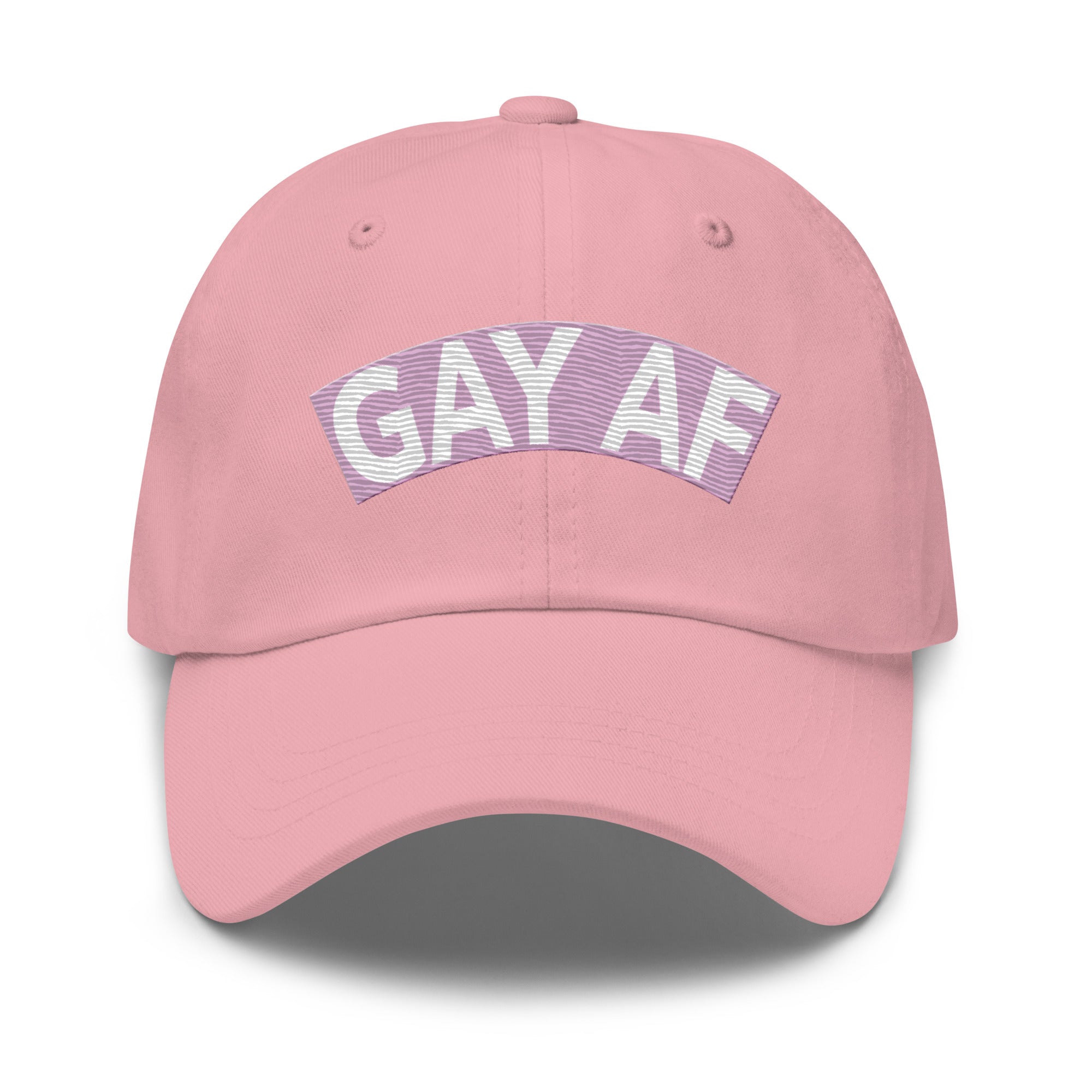 Introducing the Gay AF Cap by Pridelity: a stylish black cap that features 