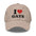 The I Love Gays Cap by Pridelity is a standout piece in pride outfits, showcasing the phrase "I ♥ GAYS" embroidered on its pink fabric. The heart is a vibrant red, with the rest of the message boldly displayed in black.