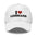 A pink "I Love Lesbians" cap by Pridelity, ideal for complementing your pride outfits.