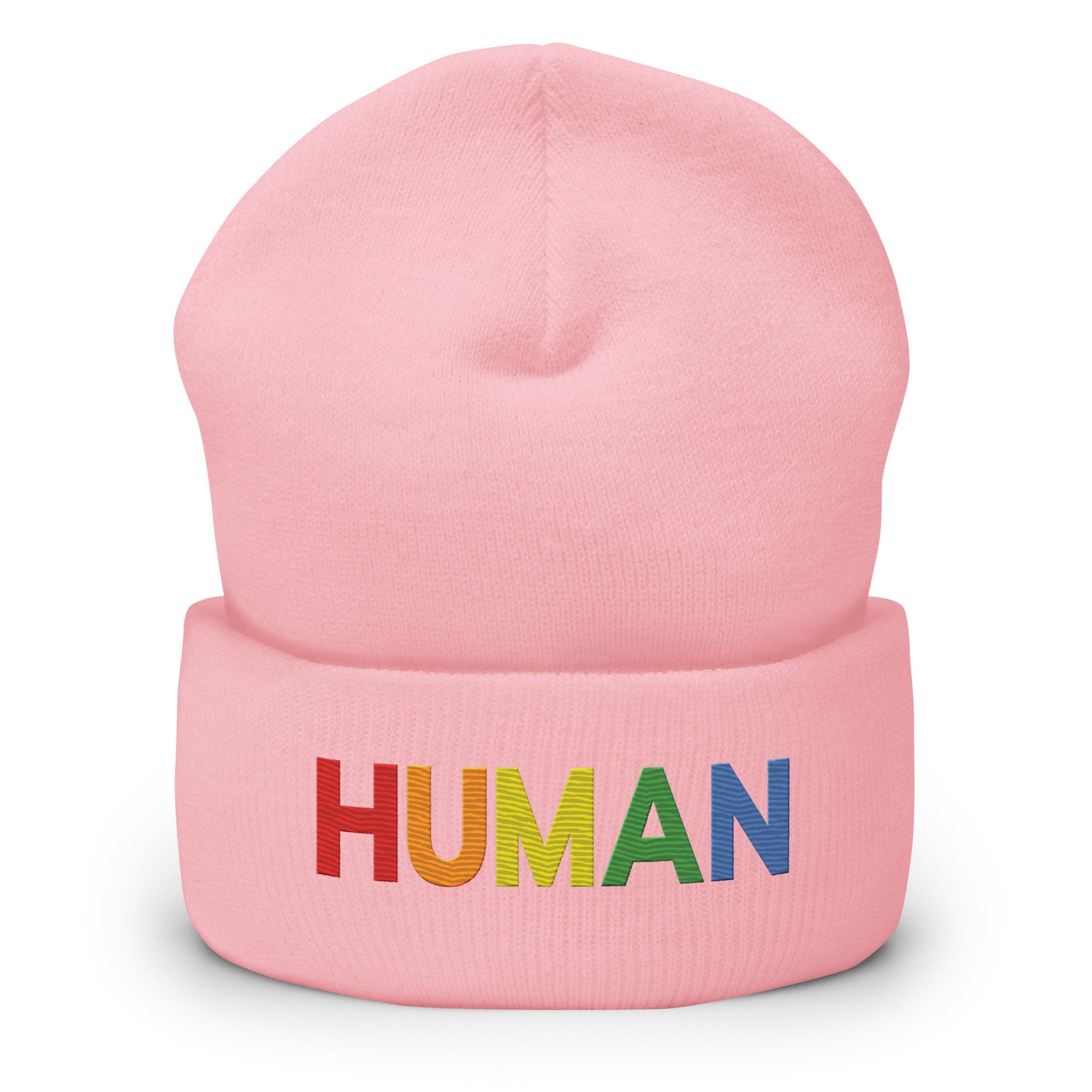 Discover the Human Beanie by Pridelity, a stylish white accessory featuring 