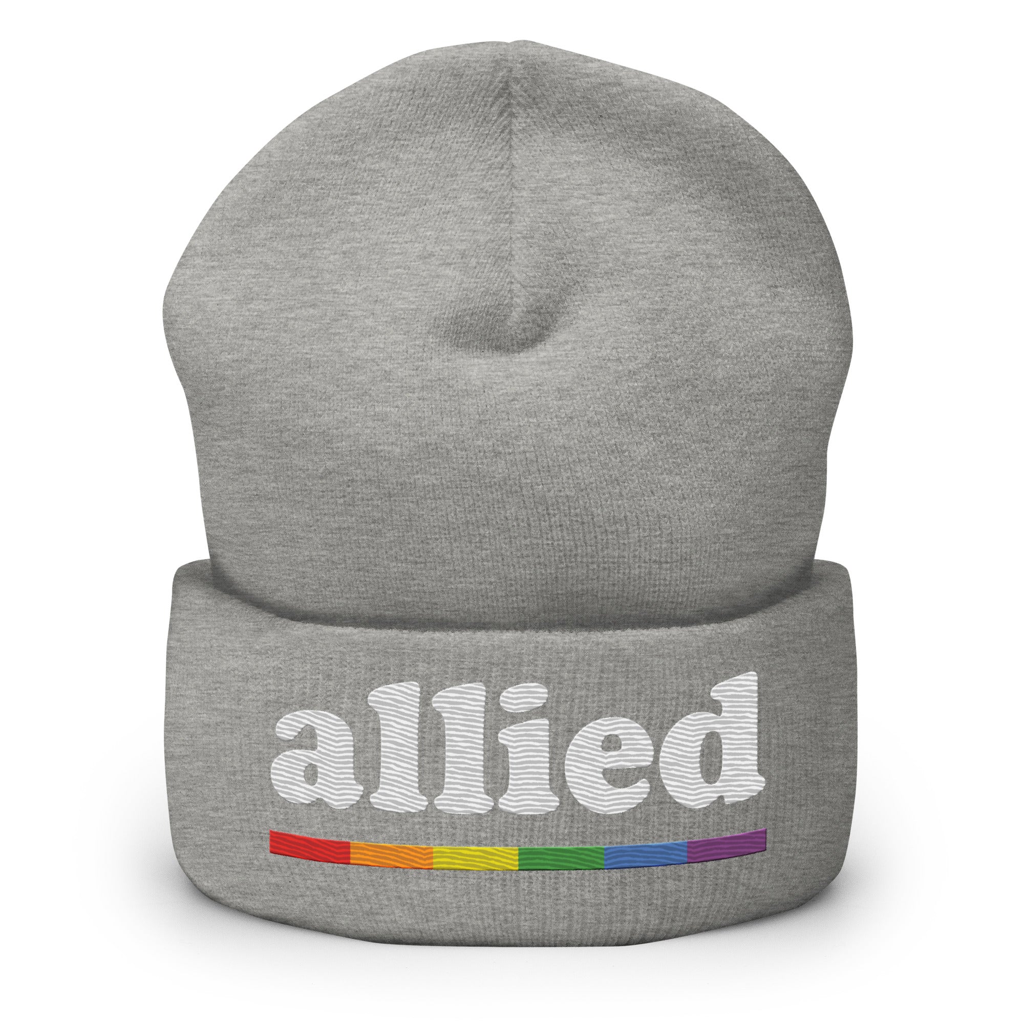 Introducing the Allied Beanie from Pridelity: This striking black beanie features the word 