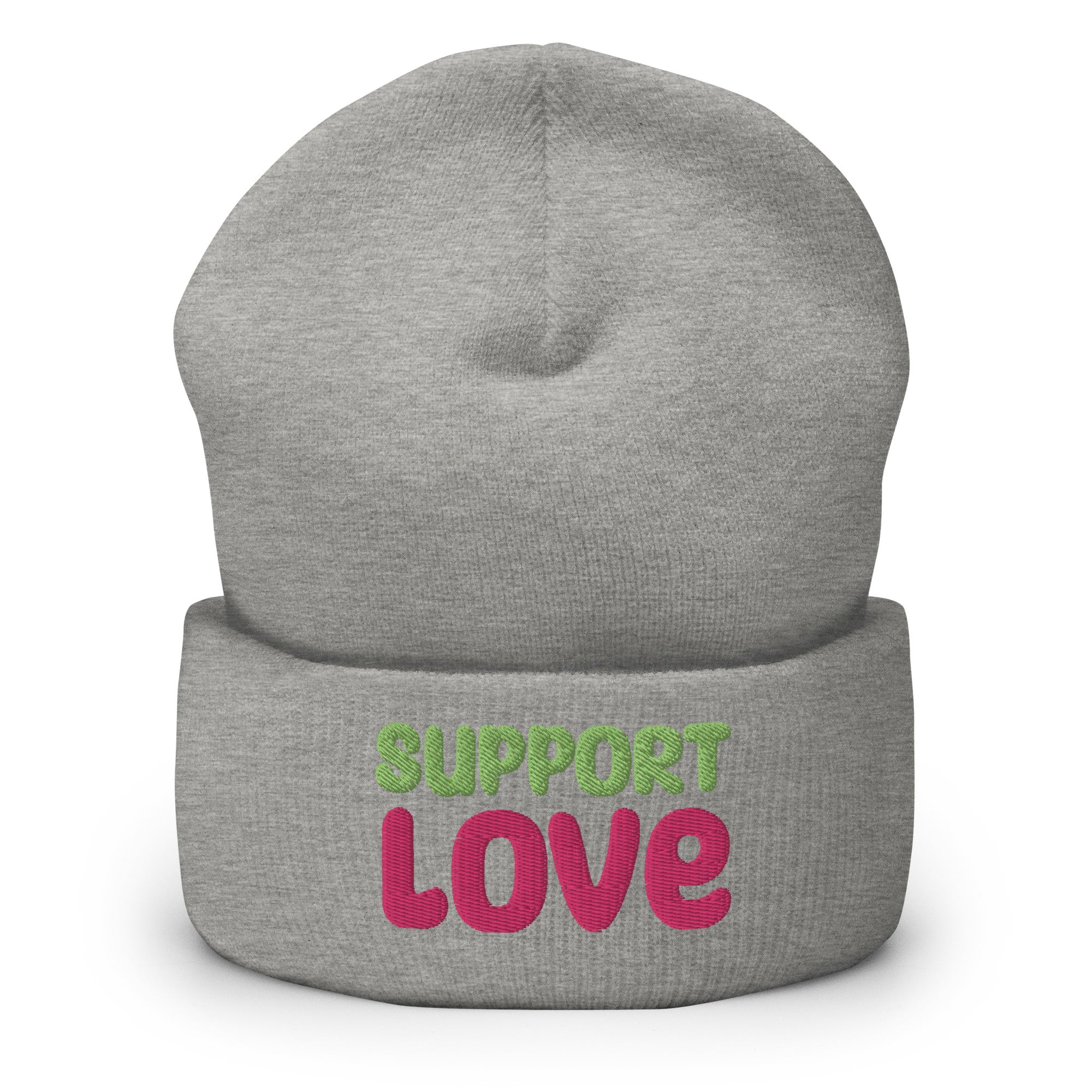 Introducing the Support Love Beanie by Pridelity, a standout piece from our gay clothing line. This white beanie features 