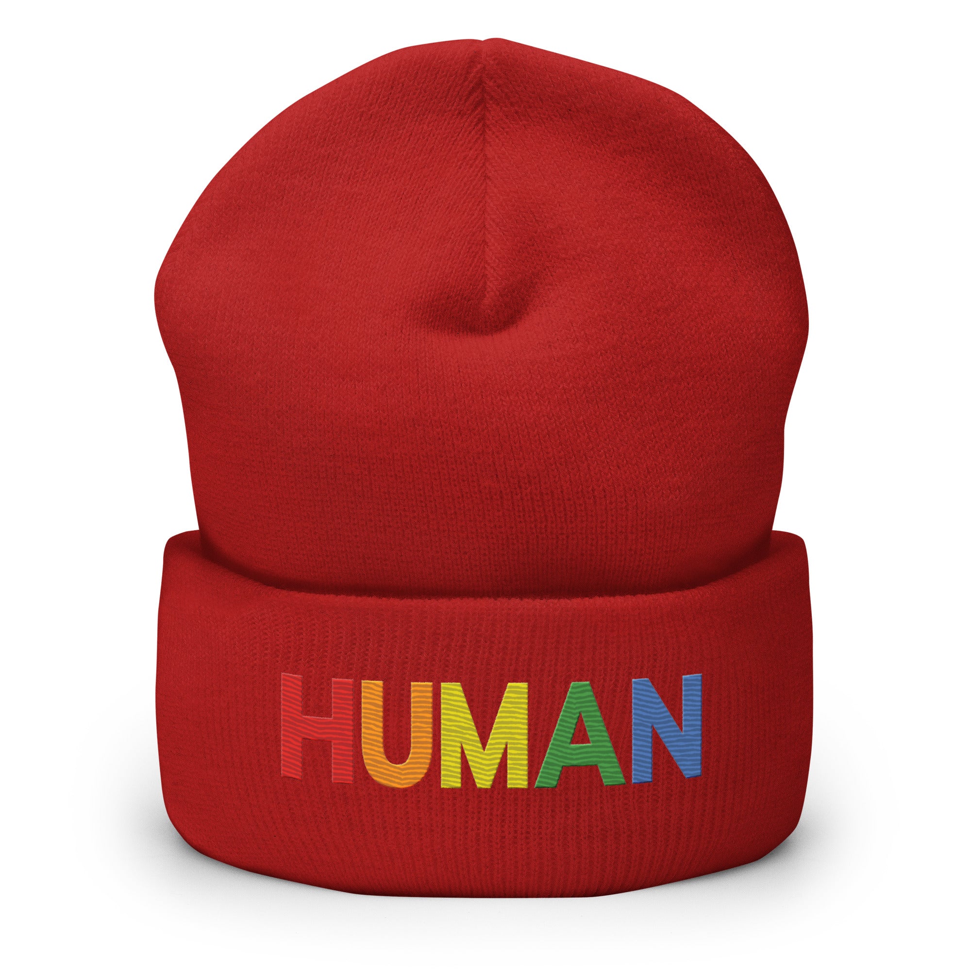 Discover the Human Beanie by Pridelity, a stylish white accessory featuring 