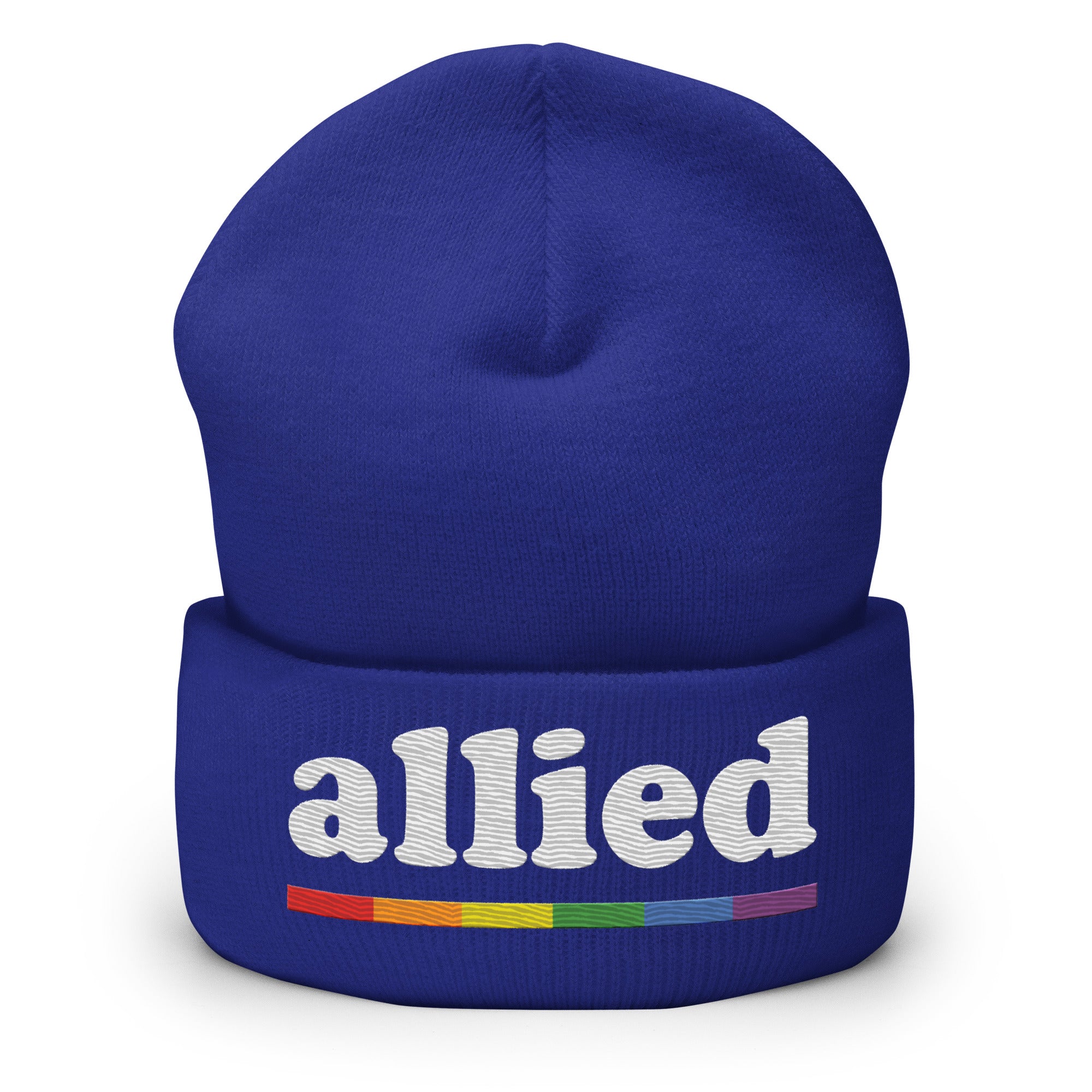 Introducing the Allied Beanie from Pridelity: This striking black beanie features the word 