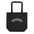 Explore the Rainbow Tote Bag by Pridelity, a vibrant black accessory featuring a striking rainbow design at its center. The rainbow is highlighted with six vivid stripes—red, orange, yellow, green, blue, and purple. Complete with sturdy long handles, it's perfect for all your daily adventures.