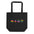 The Deck of Pride Tote Bag by Pridelity showcases vibrant rainbow-striped designs of spades, diamonds, clubs, and hearts in the center on a black background. This bag features two handles and an elegantly minimalist style, making it a standout piece of Pride merchandise.