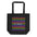 Introducing the "Be Yourself Tote Bag" from Pridelity: a stylish black tote adorned with a vibrant design on the front. Celebrate Pride with its backdrop of the word "LOVE" repeated in rainbow colors, complemented by "BE YOURSELF" boldly showcased in white. This unique piece is part of our exclusive Pride Merch collection.