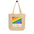 The Together Tote Bag from Pridelity features a black design with vibrant rainbow-striped accents and the message "TOGETHER WE ARE STRONG" in white.