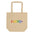 A black LGBTQ+ Tote Bag from Pridelity showcasing "LGBTQ+" in vibrant rainbow colors across the front.