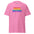 A black Pridelity "Proud Brother" T-shirt displaying the text in eye-catching rainbow colors across the chest.