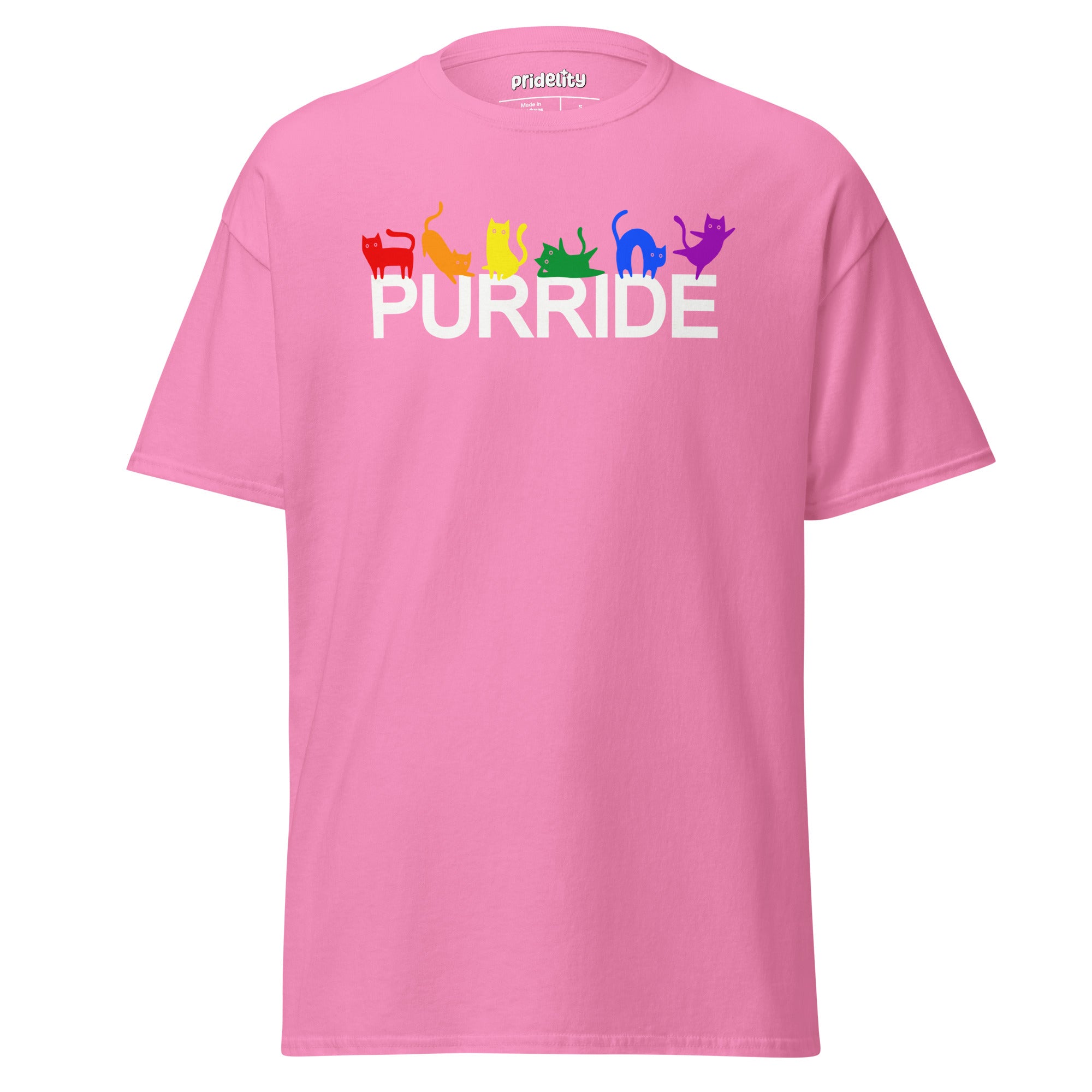 Pridelity's black Purride T-Shirt features the word 