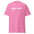 A pink T-shirt from Pridelity's Gay T-Shirt collection, adorned with the phrase "gay t-shirt" in bold, playful white letters across the front.