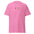 The Pan Love T-Shirt by Pridelity is a black shirt featuring three small hearts on the chest, displaying radiant pink, yellow, and blue colors.