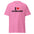 The "I Love Lesbians T-Shirt" by Pridelity is a pink pride shirt showcasing bold text saying "I ♥ LESBIANS" on the front, highlighted with a vibrant red heart symbol.