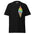 A Pride Ice Cream T-Shirt from Pridelity, featuring a gold base adorned with a vibrant ice cream cone design on the front. The ice cream swirls in rainbow colors, celebrating diversity, while the cone displays a traditional waffle pattern.