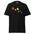 The Rainbow Butterflies T-Shirt from Pridelity features a vibrant design on a black tee, displaying six butterflies arranged in a diagonal pattern, each showcasing one of the rainbow colors—red, orange, yellow, green, blue, and purple.