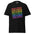 Introducing the Pridelity Loud & Proud T-Shirt: a striking black tee adorned with the "Loud & Proud" phrase in a stacked design, showcasing each line in a unique rainbow hue.