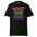 Black Spread Love, Not Hate T-Shirt featuring bold rainbow text promoting equality, kindness, and peace. Perfect LGBTQ+ pride apparel.