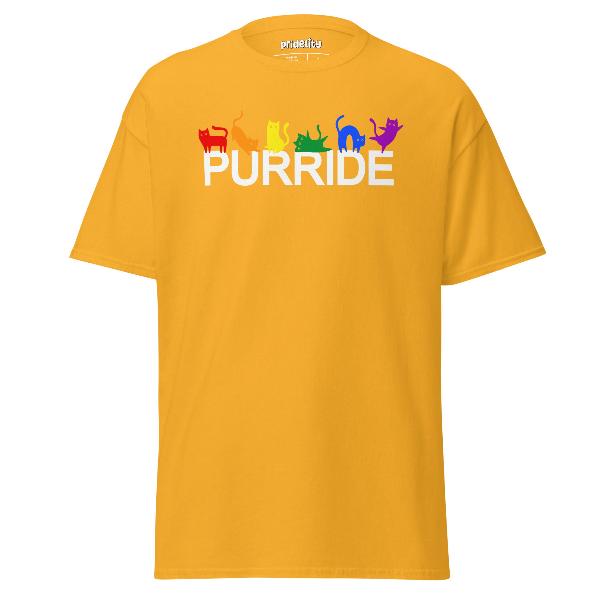 Pridelity's black Purride T-Shirt features the word 