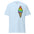 A Pride Ice Cream T-Shirt from Pridelity, featuring a gold base adorned with a vibrant ice cream cone design on the front. The ice cream swirls in rainbow colors, celebrating diversity, while the cone displays a traditional waffle pattern.