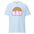 Introducing the Cloudy T-Shirt from Pridelity's vibrant Pride Collections. This white tee features a lively rainbow arched above the word "GAY," creatively styled in bubble letters with a bold purple outline.