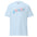 A light blue Pridelity T-shirt, named the Trans Joy T-Shirt, showcases the phrase "Trans Joy" in a stylized pink and white font across the chest.