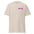 The Daddy T-Shirt from Pridelity's Pride Merch line is a purple t-shirt that features the word "Daddy" in pink and white on the left chest area.