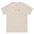 The Aromantic Love T-Shirt by Pridelity is cream-colored and features a row of small hearts across the chest in green, light green, white, gray, and black.