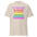 Beige Spread Love, Not Hate T-Shirt featuring rainbow text encouraging peace, equality, and kindness. Comfortable and meaningful pride wear.