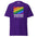 Purple Together T-Shirt showcasing rainbow stripes and 'Together We Are Strong' design, unisex fit with non-toxic ink print.