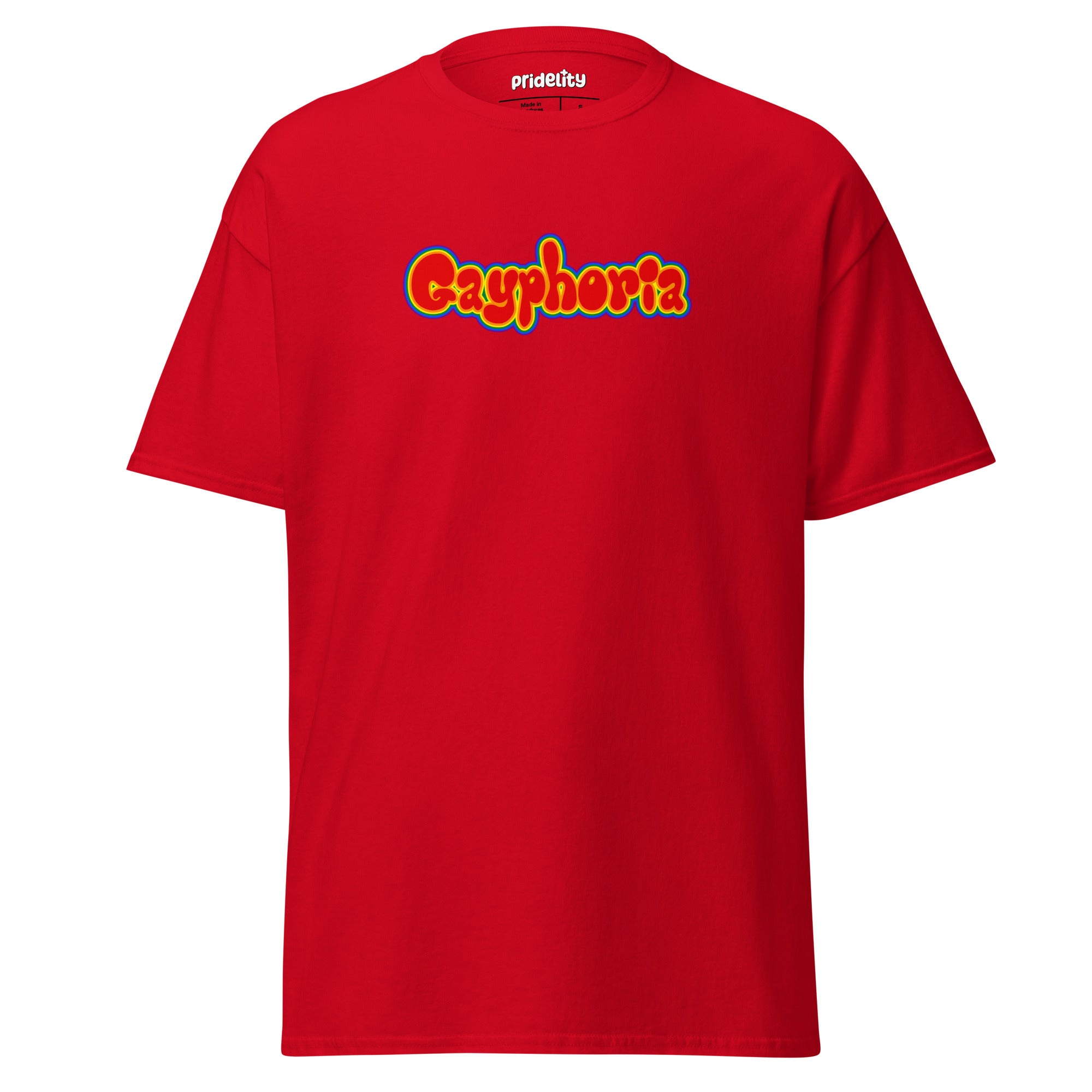 Introducing our Gayphoria T-Shirt from Pridelity, featuring 