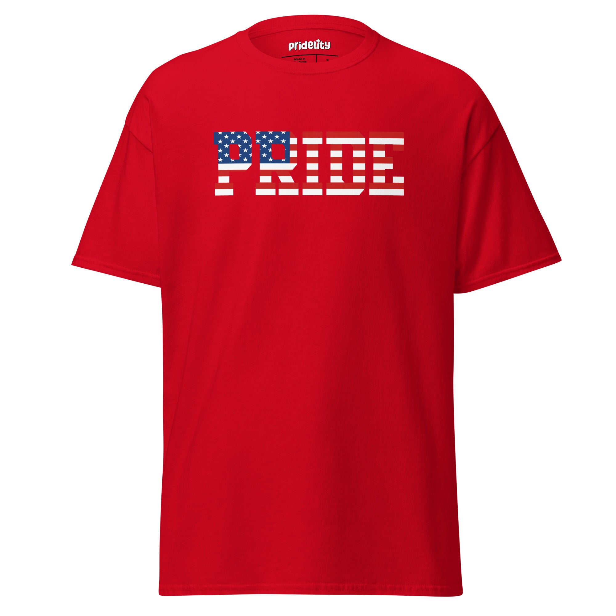 Introducing the American Pride T-Shirt from Pridelity's Pride Collections. This stylish black tee prominently features 