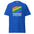 Blue Together T-Shirt featuring bold rainbow stripes and 'Together We Are Strong' message, crafted from breathable cotton fabric.