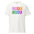 Introducing the Love Love T-Shirt by Pridelity: a striking black pride shirt adorned with "LOVE" in vibrant, bold, block-style letters. The top row features pink and orange, while the bottom row showcases green and blue.