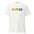 Pridelity's Proud Dad T-Shirt is black, featuring bold, rainbow-colored letters across the chest.