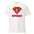 Pridelity's SuperGay T-Shirt in red showcases a rainbow-colored "S" symbol with arrows, reminiscent of the Superman logo, and prominently displays the word "SUPERGAY" underneath in large, bold letters.