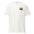 A Pride Flag T-Shirt by Pridelity in white showcases a small rainbow flag graphic on the upper left chest area, where the plain background accentuates the vibrant flag design.