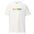 White Pridelity LGBTQ+ T-Shirt showcasing the text "LGBTQ+" in vibrant rainbow colors.