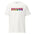 Introducing the Pride Is Power T-Shirt by Pridelity, adorned with "PRIDE IS POWER" in vivid, bold letters across the chest and complemented by a row of six stylish leaves representing each hue of the rainbow.