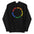 Introducing the Pride Circle Hoodie by Pridelity, a stylish white hoodie that celebrates pride with a captivating circular design featuring the word "pride" in vibrant rainbow-gradient letters. This cozy garment perfectly blends the classic appeal of traditional pride shirts with modern comforts like a front pocket and drawstring hood.