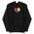 The Pride Heart Hoodie from Pridelity is a white hoodie adorned with a multicolored heart emblem at its center, inspired by pride shirts. Each segment of the heart reveals a different color, creating a vibrant rainbow pattern. It also includes a convenient front pocket and an adjustable hood with drawstrings for added comfort.